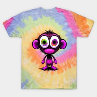 Cute Manic Chibi Monkey Comic Horror Art I T-Shirt